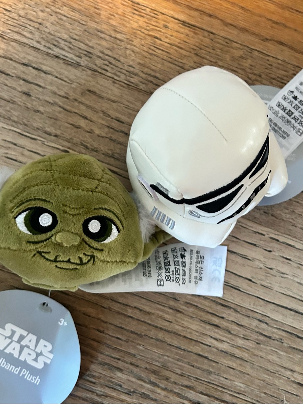 Star Wars White Vinyl Stormtrooper and yoda plush headband accessory